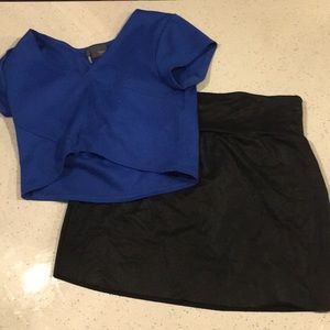 American apparel faux leather mini skirt